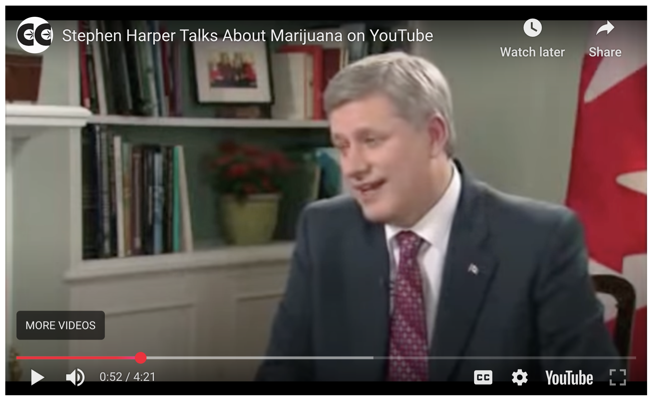 Analysis of Stephen Harper’s YouTube pot question bullcrap response